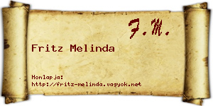Fritz Melinda névjegykártya